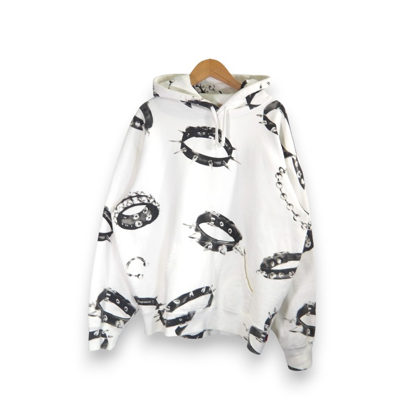 SUPREME 20aw STUDDED COLLARS HOODED SWEATSHIRT サイズM シュプリーム スタッズ カラーズ フーデッド スウェットシャツ パーカー トップス 大名店【中古】