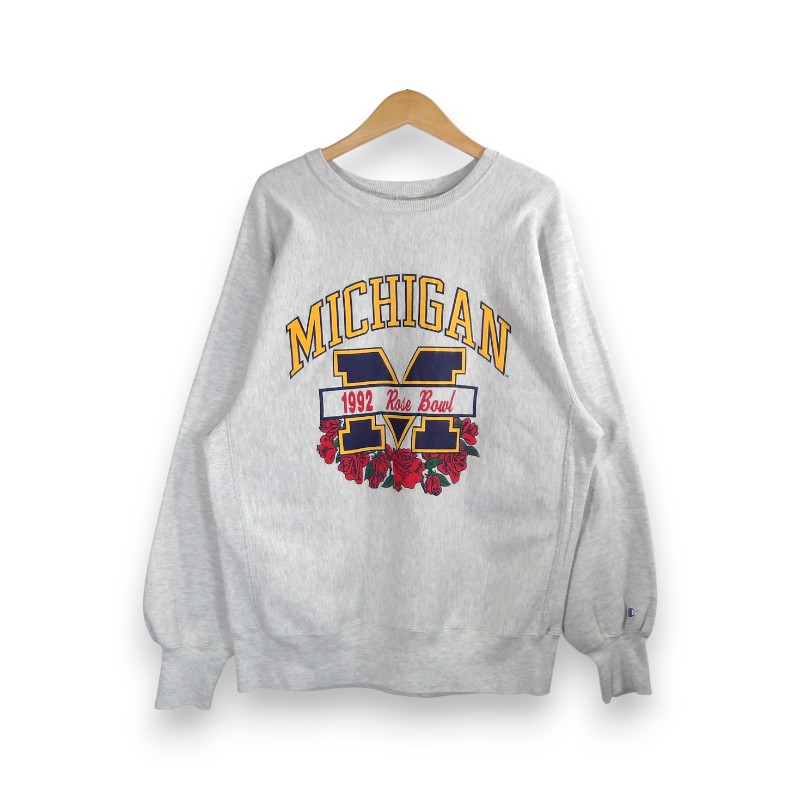 CHAMPION VINTAGE 90s REVERSE WEAVE CREWNECK MICHIGAN 1992 ROSE BOWL サイズXL チャンピオン ヴィンテージ リバースウィーブ クルーネック スウェット トップス 大名店【中古】