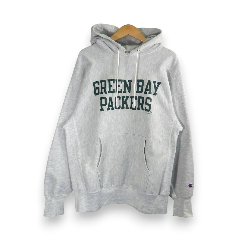 乐天商城 - CHAMPION VINTAGE GREENBAY PACKERS REVERSE WEAVE HOODIE GRAY サイズXL チャンピオン ヴィンテージ リバースウィーブ フーディー パーカー トップス 大名店【中古】