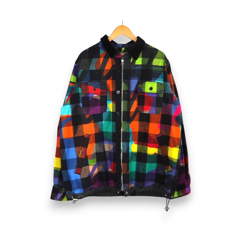 Rakuten - SACAI 21aw KAWS PLAID SHIRT CAMOFLAGE サイズ4 21-02571M サカイ カウズ プレイド シャツ ジャケット 大名店【中古】