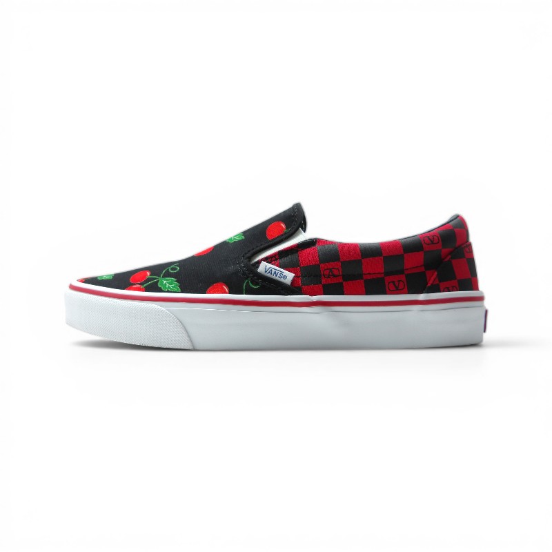 Rakuten - VALENTINO VANS CHERRY CHECKERBORD SLIPON サイズ41 8Y2S0M96 箱有 ヴァレンティノ ヴァンズ チェリー チェッカーボード スリッポン スニーカー 大名店【中古】