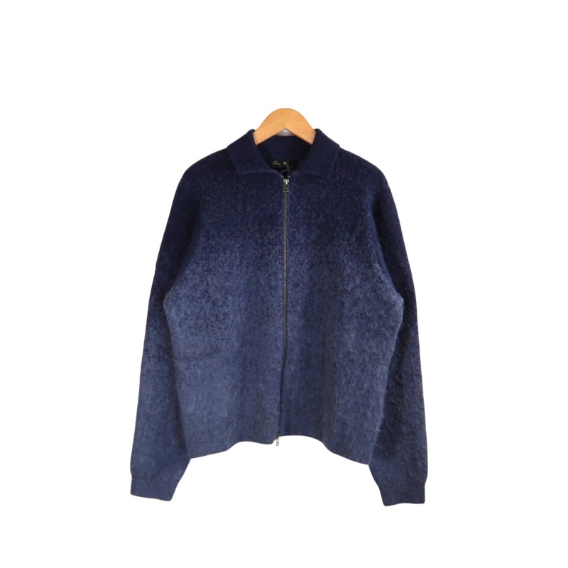 DIME MOHAIR DOUBLE ZIP KNIT NAVY サイズS ダイム モヘア ダブルジップ ニット セーター トップス 大名店【中古】