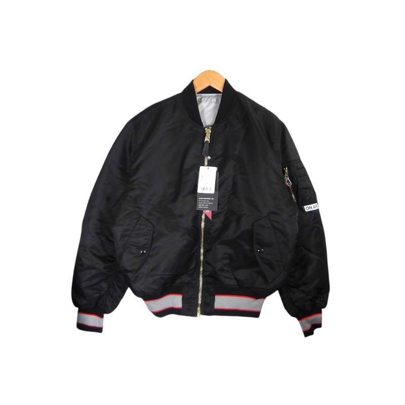 乐天商城 - KYNE 23aw ALPHA MA-1 BOMBER JACKET BLACK/WHITE サイズL キネ アルファ エムエーワン ボンバー ジャケット アウター フライトジャケット 大名店【中古】