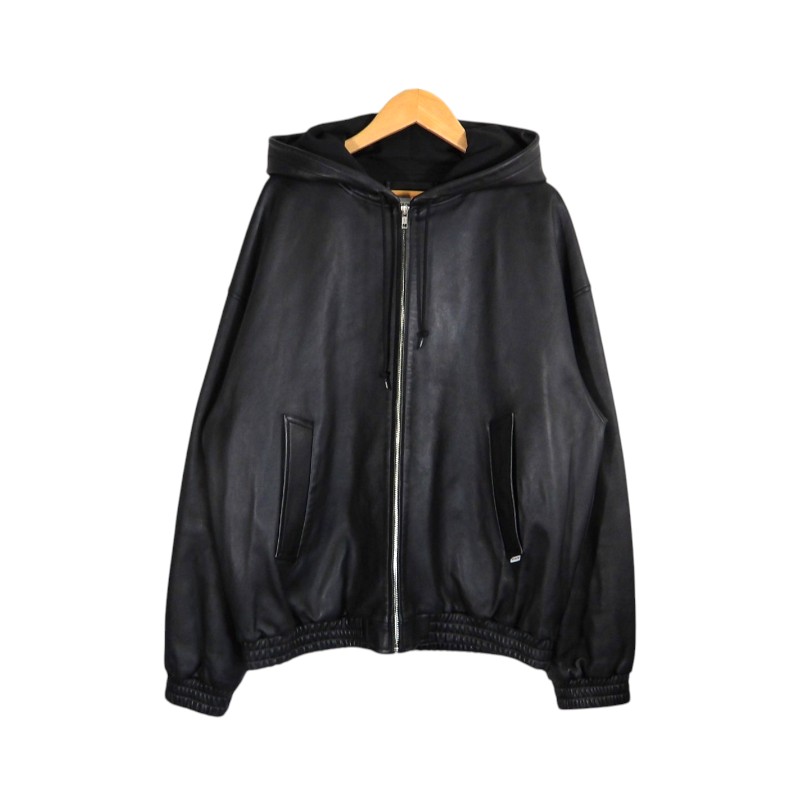 Rakuten - COOTIE 24ss LEATHER ZIP HOODIE BLACK サイズM CTE-24A212 クーティー レザー ジップ フーディー アウター ジャケット 大名店【中古】