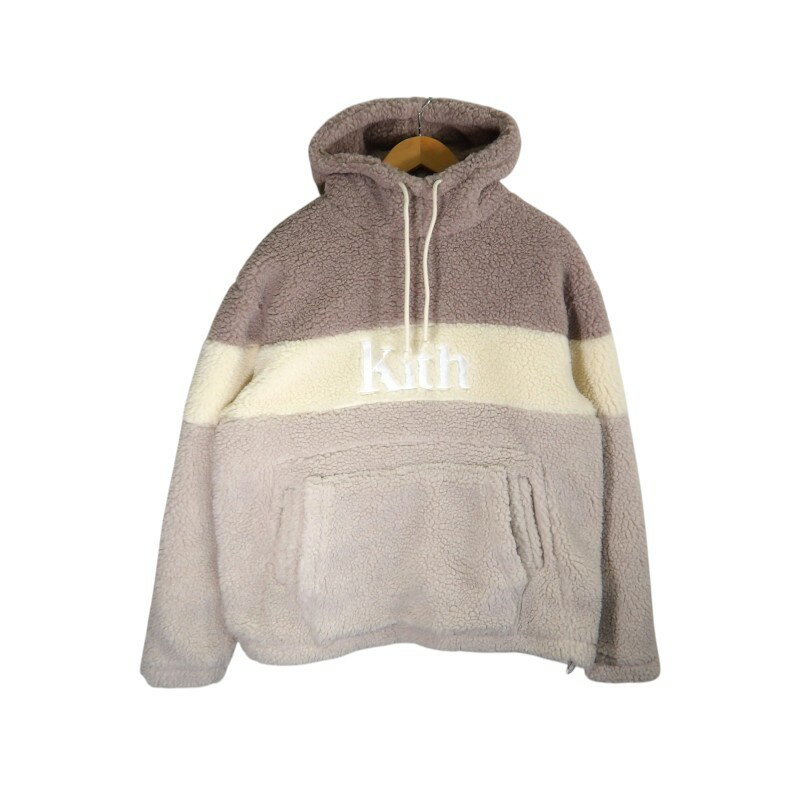 乐天商城 - KITH NYC SHERPA DOUBLE POCKET HOODIE BEIGE サイズM キスニューヨクシティ シェルパ ダブル ポケット フーディー ボア アウター 大名店【中古】