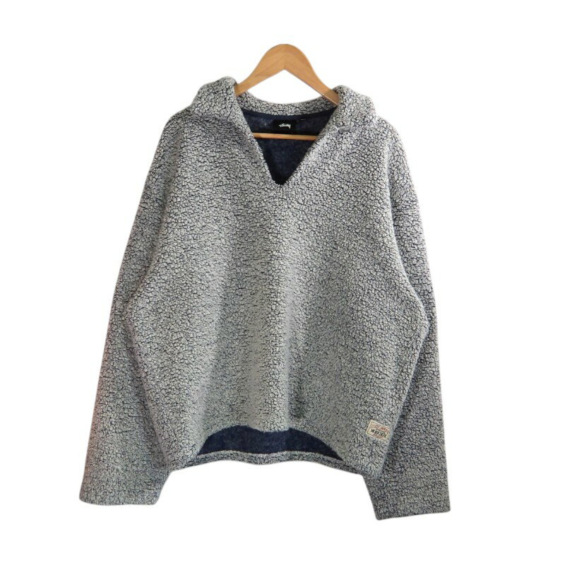 STUSSY WOOL BLEND SHERPA PULLOVER GREY サイズM 118566 ステューシー ウール ブレンド シェルパ プルオーバー トップス 大名店【中古】