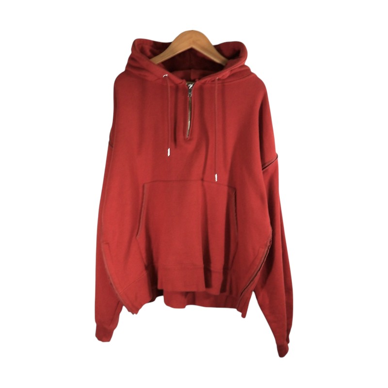 YOKE ARKnets別注 OVERSIZED PIPING HALFZIP PARKA RED サイズS YK20SS0125CS-CB ヨーク アークネッツ オーバーサイズ ピッピング ハーフジップ パーカー フーディー トップス 大名店