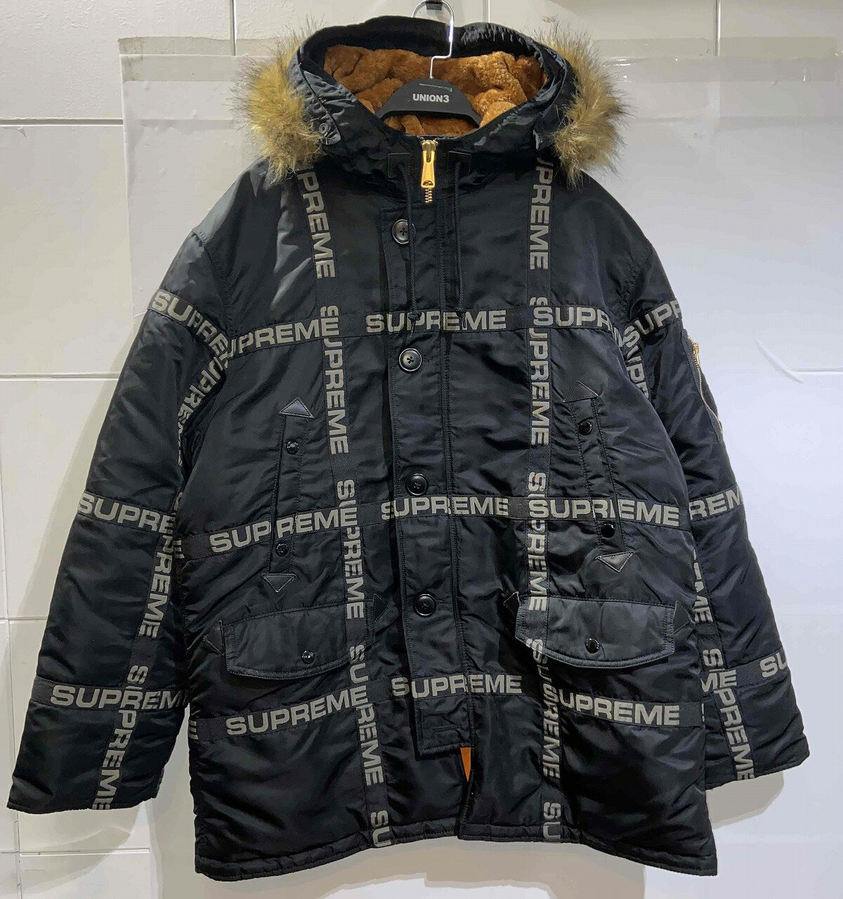 Supreme 18aw Logo Tape N-3B Parka Size-L シュプリーム ロゴテープパーカー ジャケット 南堀江店【中古】