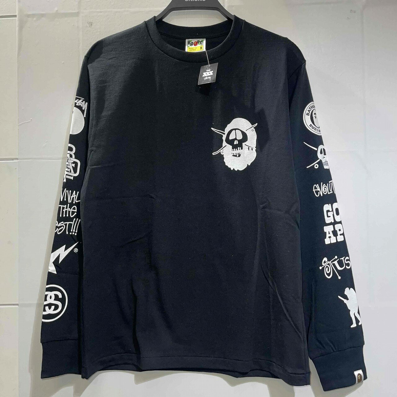 A BATHING APE STUSSY 30TH L/S TEE 2010年 Mサイズ アベイシングエイプ ステューシー長袖Tシャツ BAPE 南堀江店【中古】