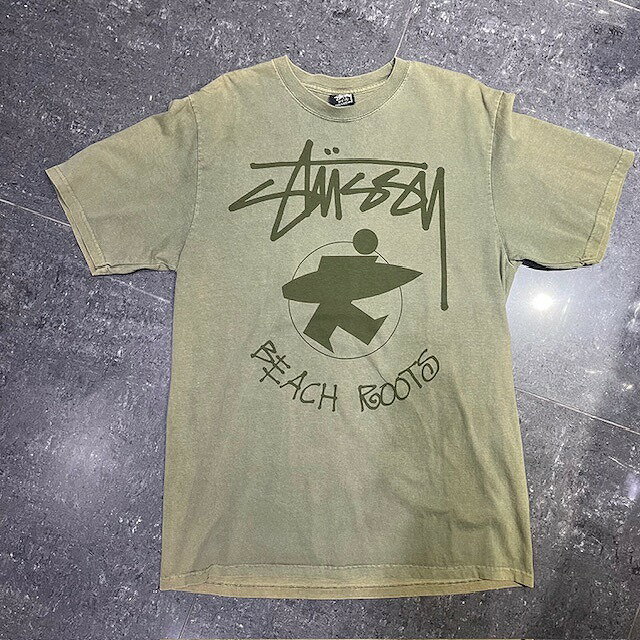 STUSSY 24ss BEACH ROOTS PIGMENT DYED TEE SIZE-M ステューシー ビーチルーツピグメントダイ 半袖Tシャツ 南堀江店【中古】