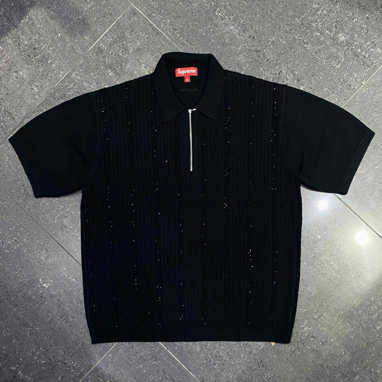 Rakuten - Supreme 26ss Beaded Zip Polo SIZE-L シュプリーム ビーデッドジップポロ 南堀江店【中古】