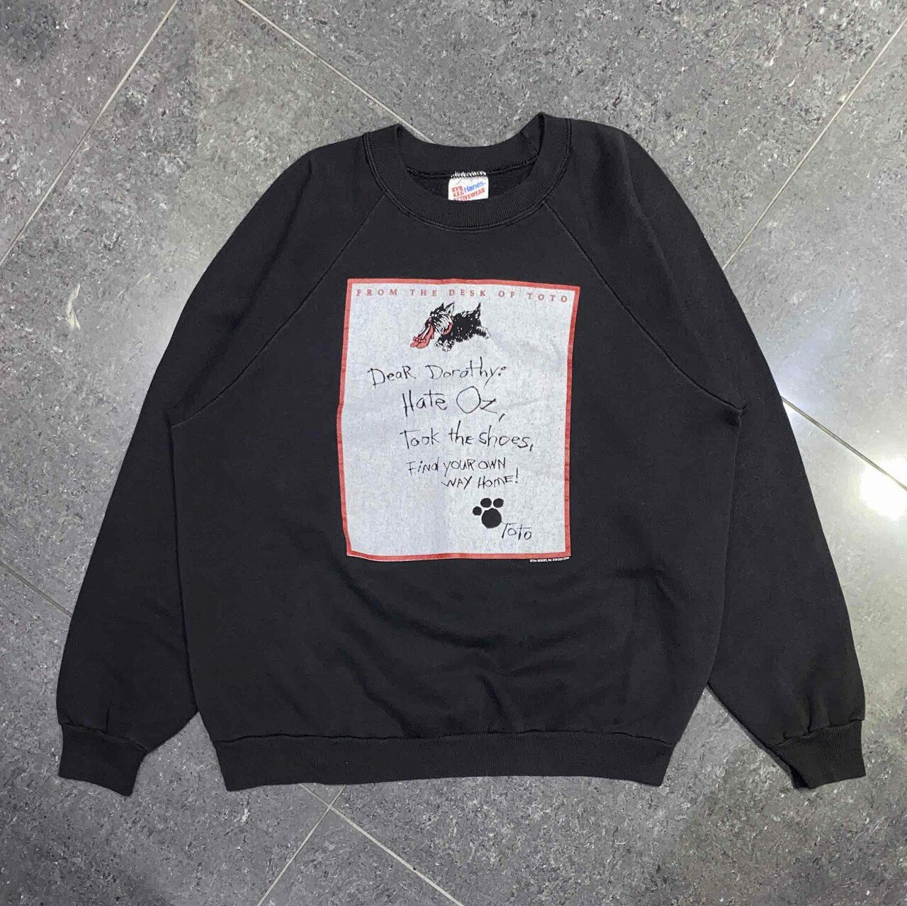 90s USA製 ヘインズ スウェット トレーナー XL 黒 スキー ビンテージ 古着 90s USA製 Hanes 無地 ソリッド プレーン セットイン スウェット