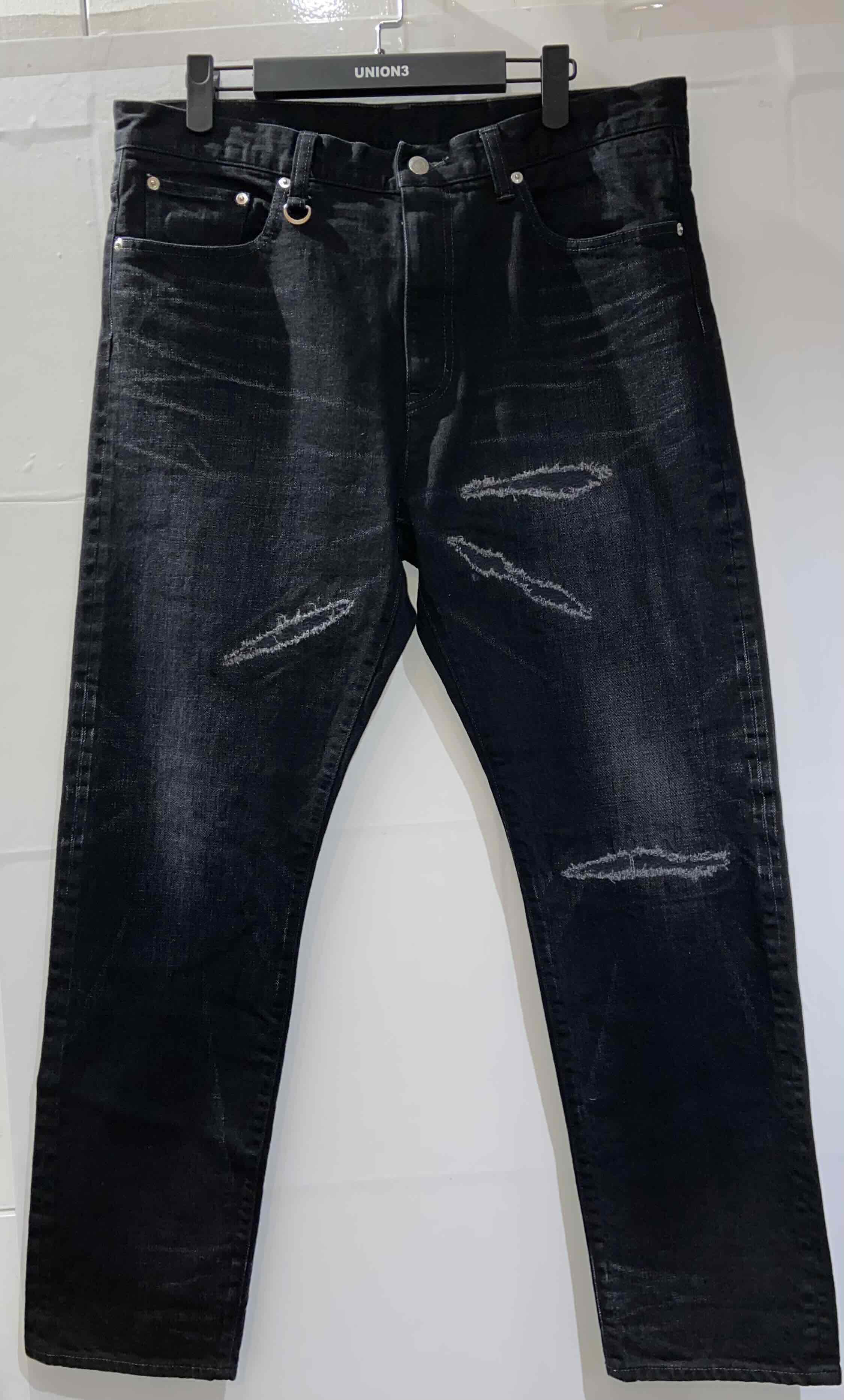 UNIFORM EXPERIMENT 23ss DAMAGED DENIM TAPERED PANTS Size-4 UE-230018 ユニフォーム エクスペリメント ダメージデニムテーパードパンツ 心斎橋店【中古】