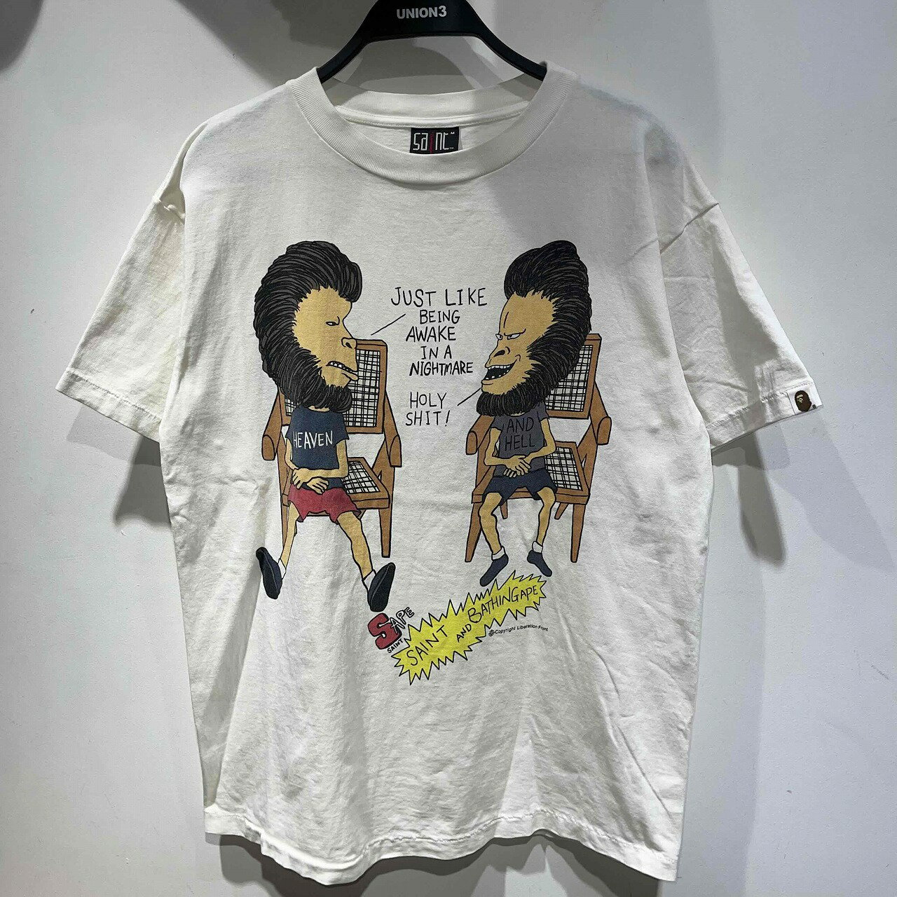 SAINT MICHAEL 23ss A BATHING APE TEE Mサイズ SM-S23-0000-110 セントマイケル×アベイシングエイプ半袖Tシャツ 心斎橋店【中古】