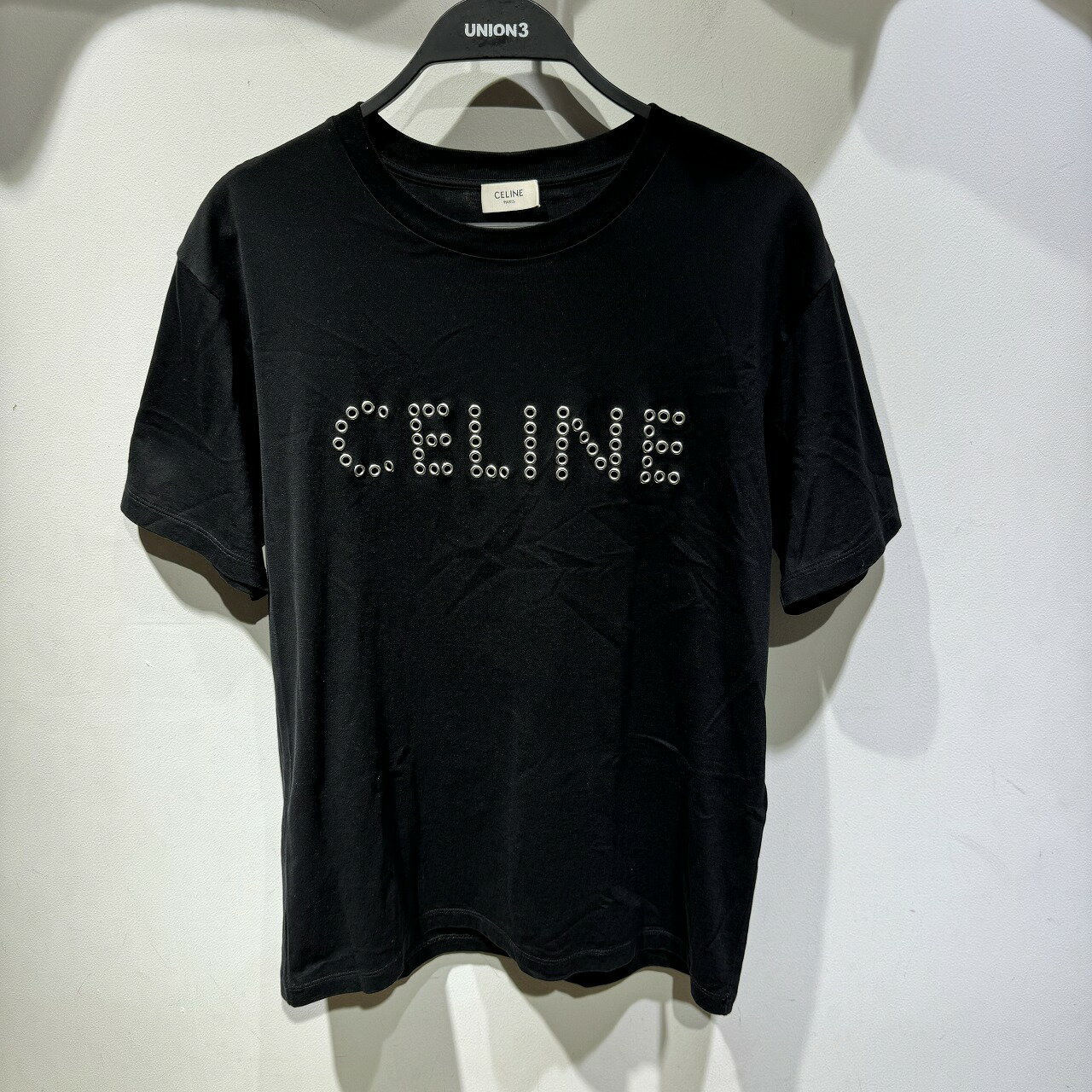 CELINE STUDS LOGO TEE Size-XS 2X41C671Q セリ