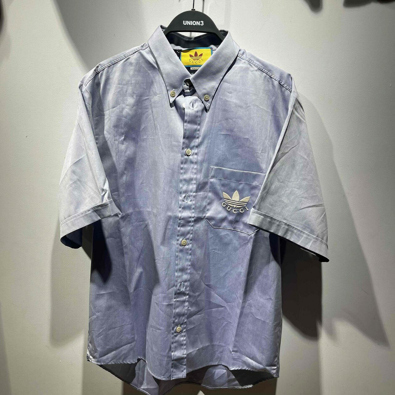 GUCCI x adidas OXFORD COTTON S/S SHIRT 701360 サイズ48 グッチ アディダス 半袖シャツ 心斎橋店【中古】