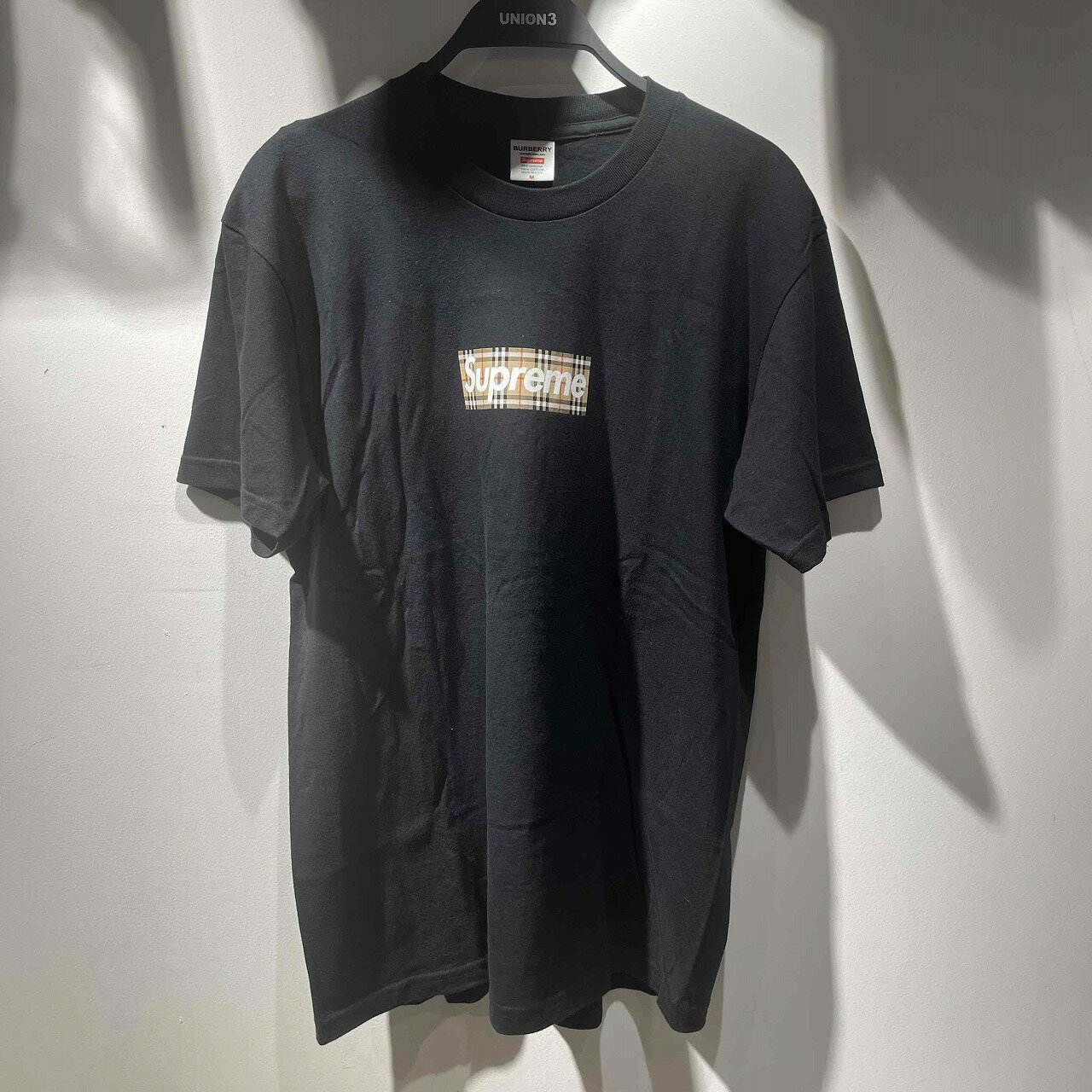 Supreme 22ss Burberry Box Logo Tee Mサイズ シュプリーム バーバリーボックスロゴ半袖Tシャツ ブラック 心斎橋店【中古】