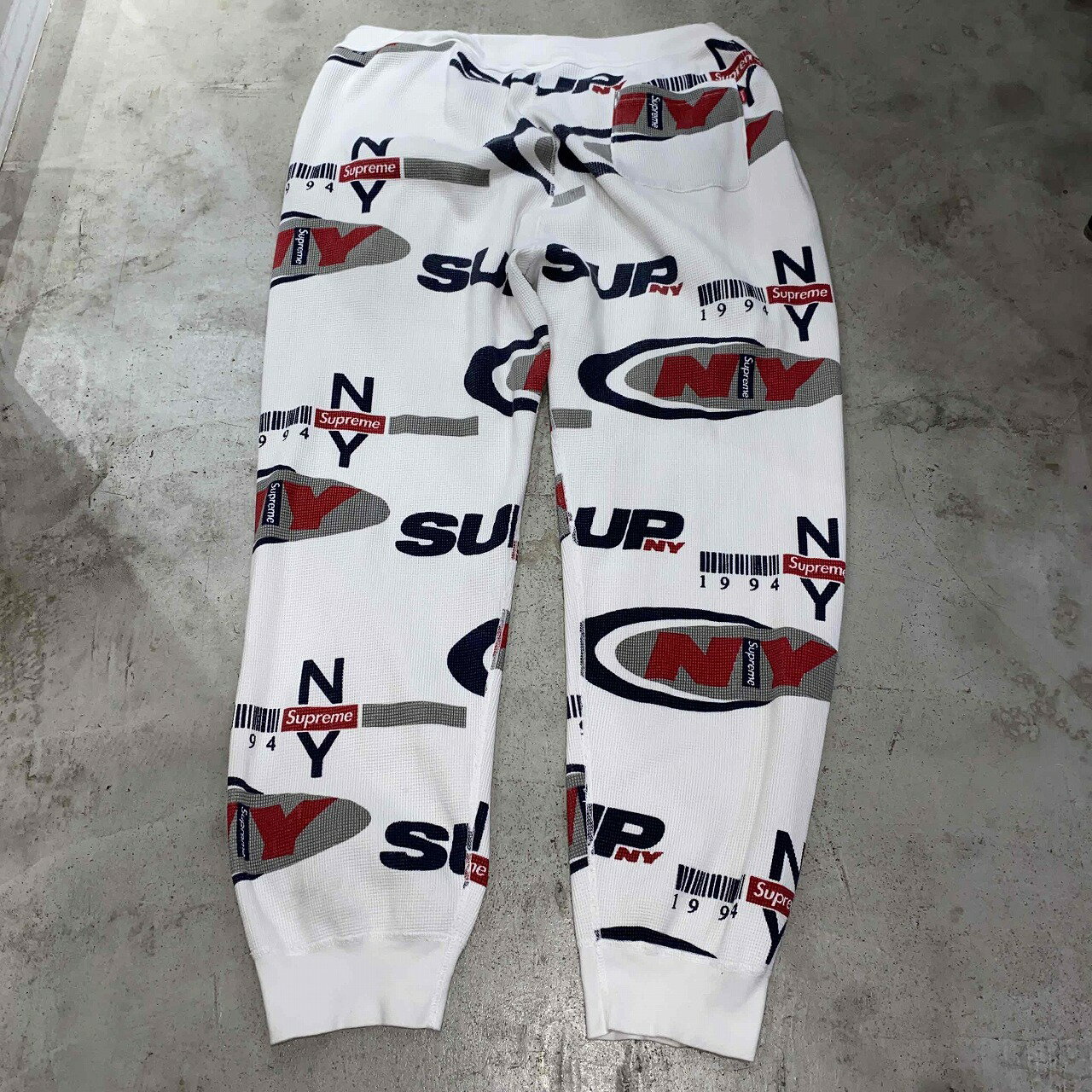 SUPREME 18aw Sup NY Waffle Thermal Pant Lサイズ シュプリーム 総柄 ワッフル サーマル パンツ 心斎橋店【中古】