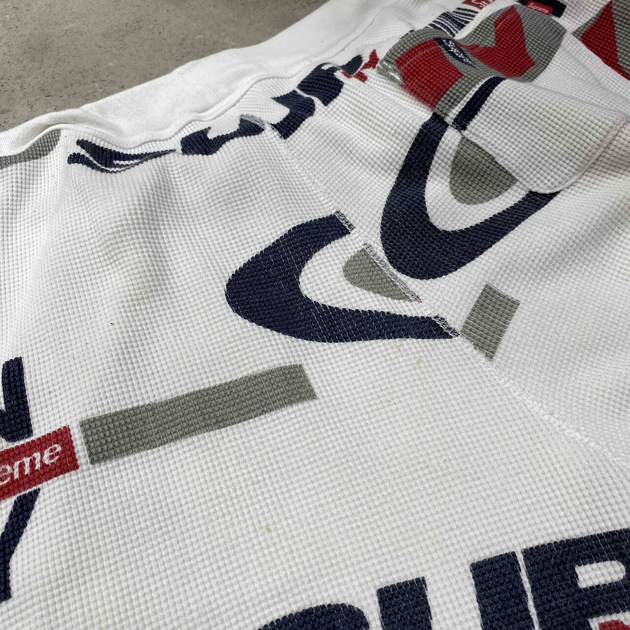 SUPREME 18aw Sup NY Waffle Thermal Pant Lサイズ シュプリーム 総柄 ワッフル サーマル パンツ 心斎橋店【中古】