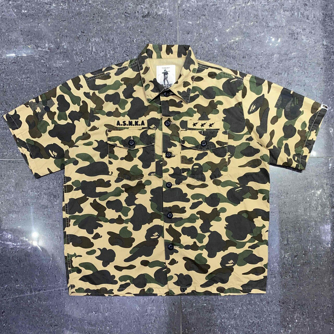 乐天商城 - A BATHING APE 1ST CAMO MILITARY SHIRT SIZE-L アベイシングエイプ ファーストカモ ミリタリーシャツ 南堀江店【中古】