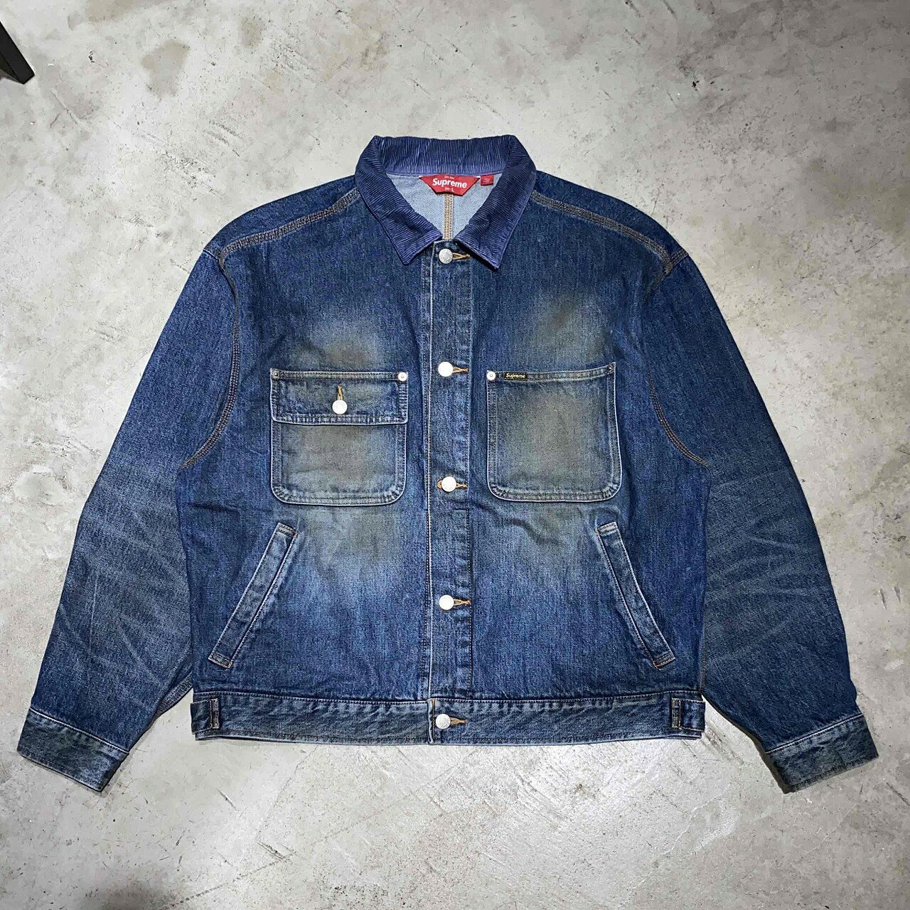 Rakuten - Supreme 25aw Distressed Selvedge Trucker Jacket Washed Indigo サイズL シュプリーム ディストレストセルビッジトラッカージャケット 心斎橋店【中古】
