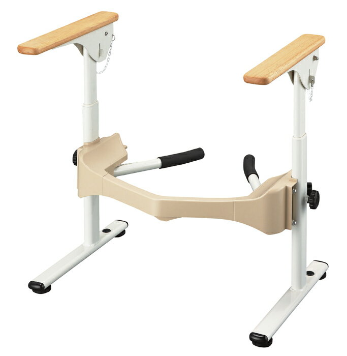 アロン化成 安寿 洋式トイレ用フレーム S-はねあげR-2 / 533-087 木製ひじ掛け