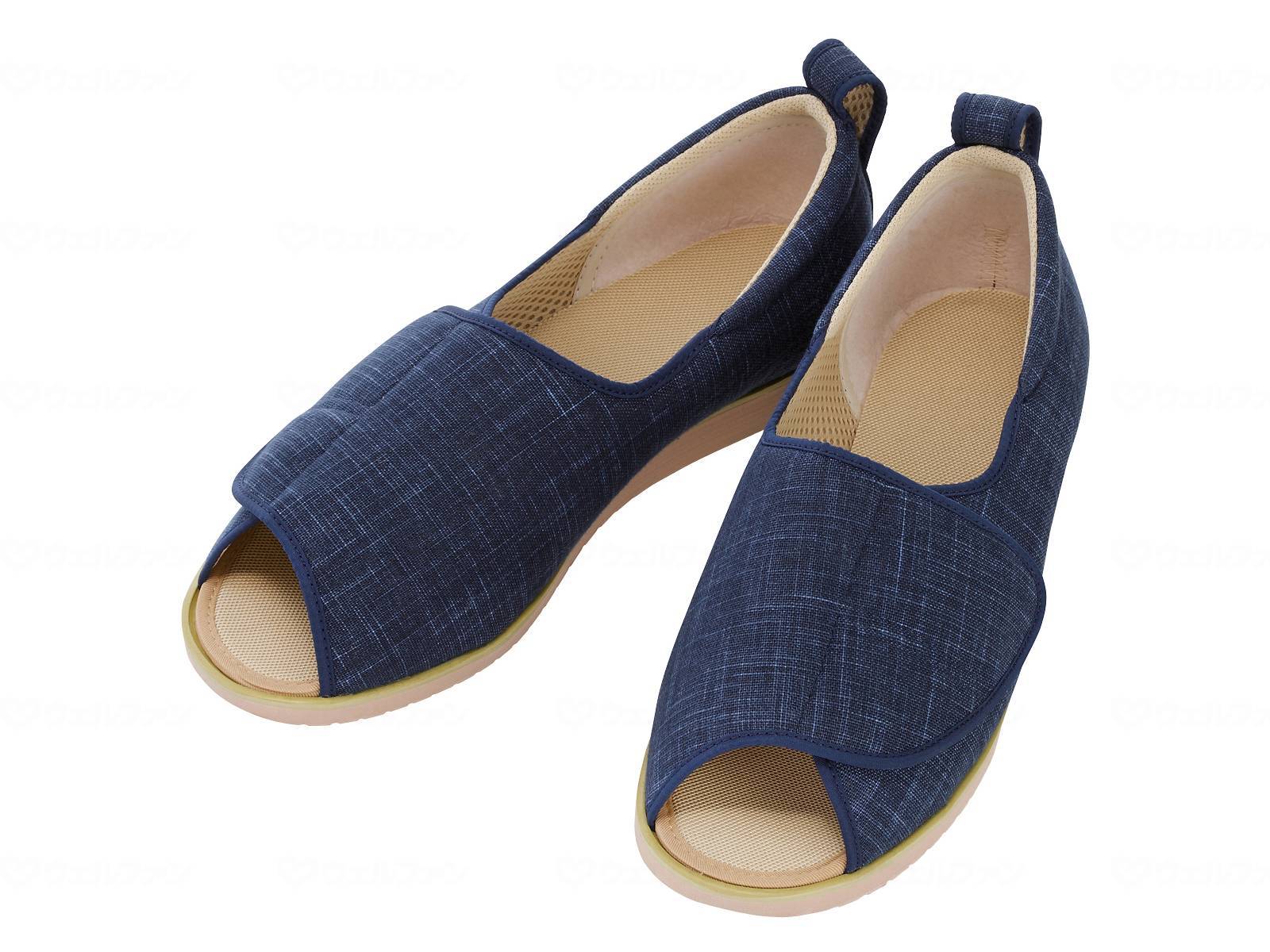 両足販売 徳武産業 あゆみシューズ オープン和(なごみ) 1026 3E 紺