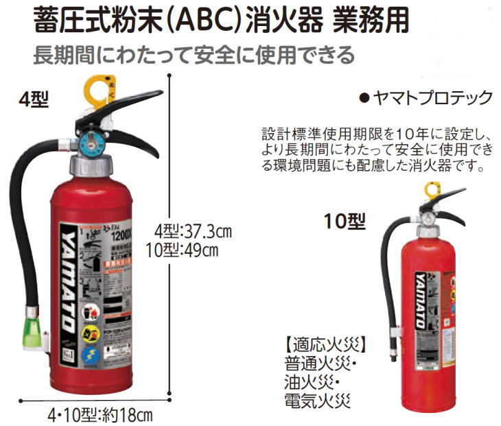 ヤマトプロテック蓄圧式粉末(ABC)消火器業務用 4型 1.2kgFM-1200X防災