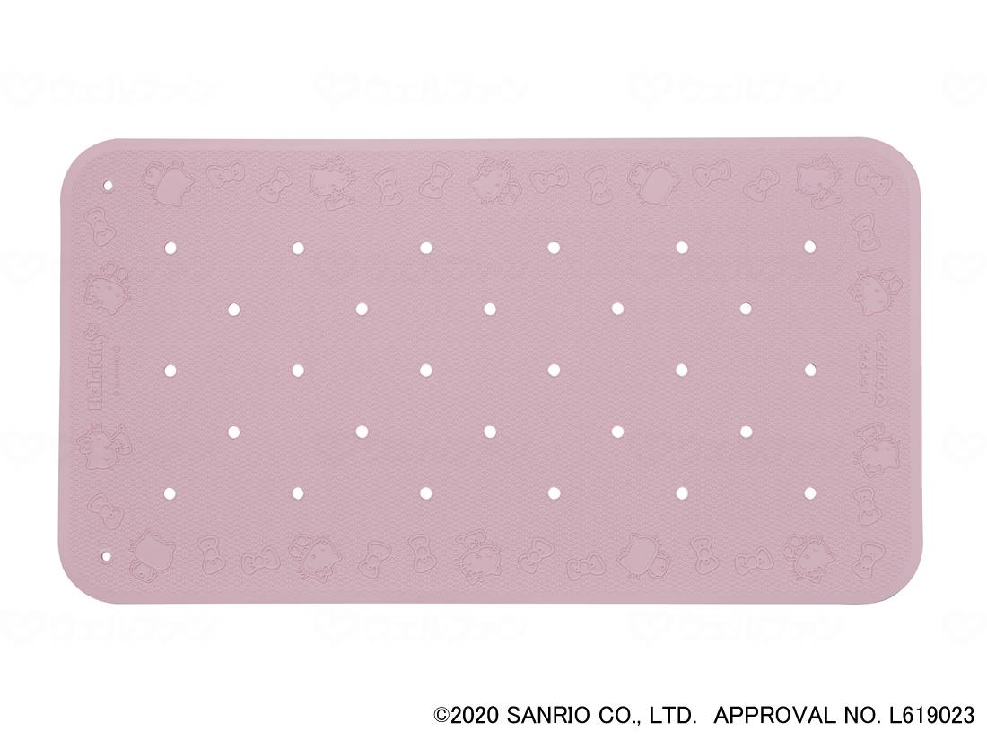 ウェルファン すべり止め入浴マット トライタッチ(ハローキティ) オレンジ・ピンク・ブルー L