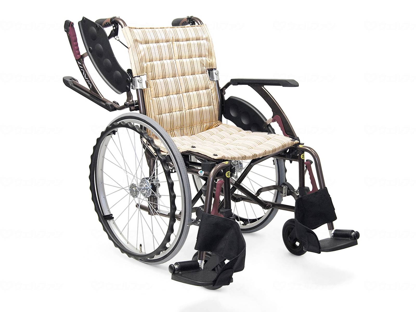 非課税商品 カワムラサイクル WAVIT+（ウェイビットプラス） WAP22-42S ソフトタイヤ仕様 自走用 / 座幅42cm No.95 カフェモカ メーカー直送