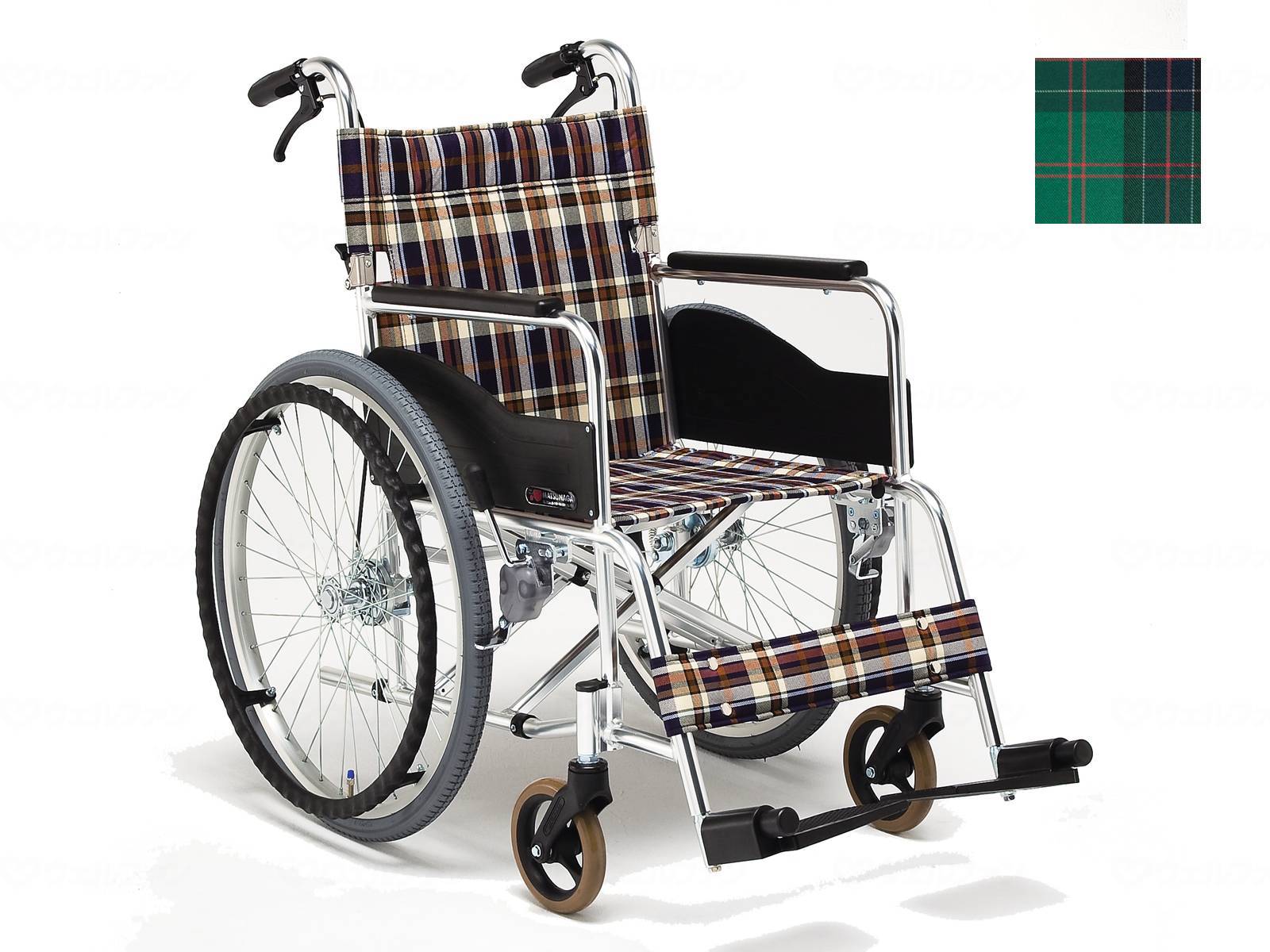Rakuten - 在庫限りで販売終了商品 非課税商品 松永製作所 車いす 車椅子 自走用 アルミ製スタンダード車いす AR-201B / 座幅38cm S-2 メーカー直送