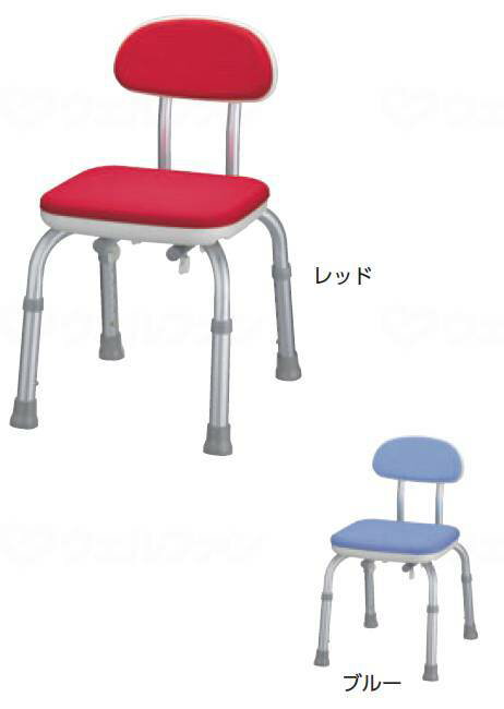 アロン化成 安寿 シャワーベンチMini 背付 / ブルー・レッド