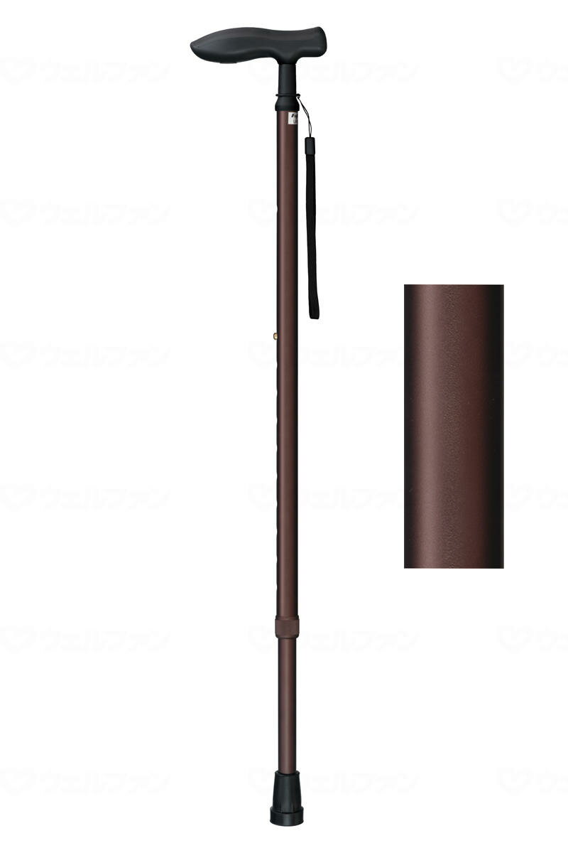 Rakuten - フジホーム スレンダーネックE　伸縮 / WB5322　ブラウン　6386/0630　ステッキ 杖 スリム 軽量 伸縮 介護用品