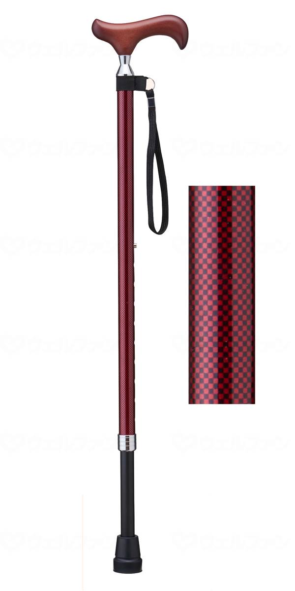 ケイ・ホスピア 愛杖Eシリーズ 伸縮太杖 / E-351 レッドチェック