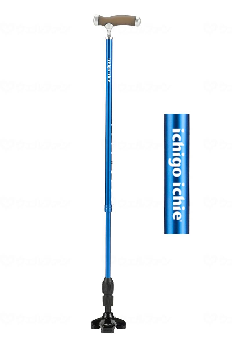 商品の仕様 ●サイズ／長さ73.5〜96cm（10段階）、グリップ長さ：13cm、ベース部：幅9.5×奥行9.5cm ●パイプ径／上部：1.9cm、下部：1.6cm ●重さ／450g ●材質／支柱：アルミ、グリップ：シリコン・ABS、3点脚...