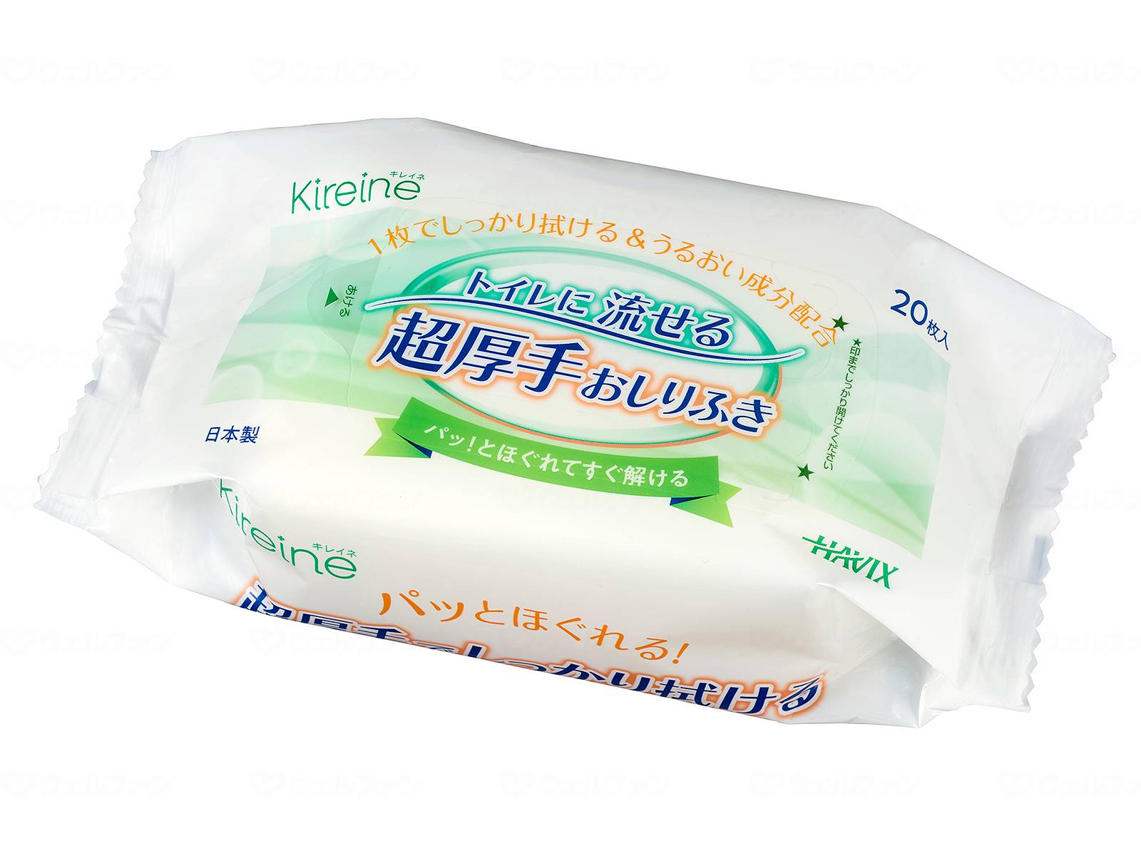 樂天商城 - ケース販売 ハビックス Kireine トイレに流せる超厚手おしりふき 20枚入り×24個セット まとめ買いでお得　6376/0529
