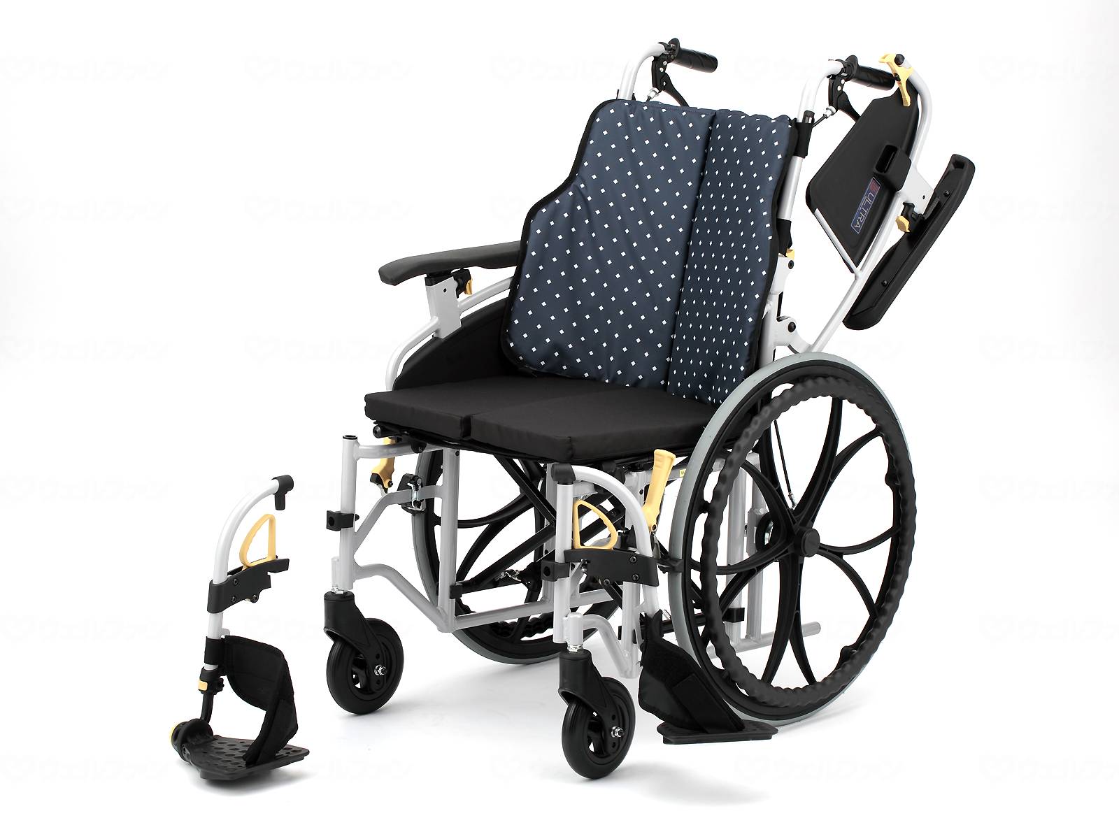 非課税商品 日進医療器 シン・ウルトラ アルミ自走モジュラー車いす NA-SU7Hi / テツコン（鉄紺） メー..