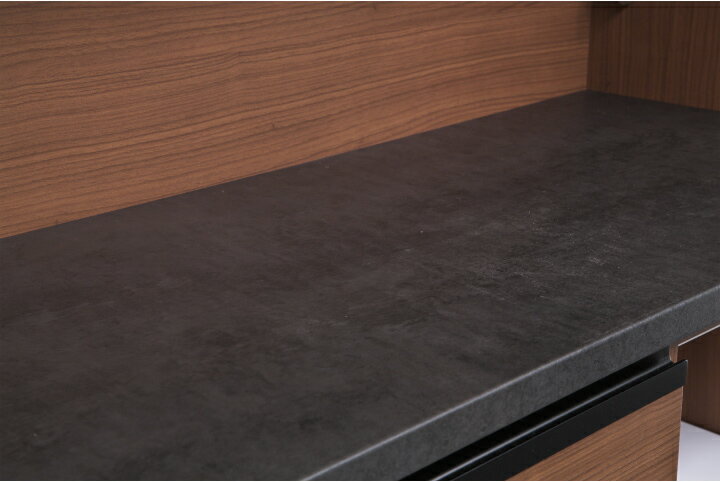 食器棚 完成品 レンジ台 おしゃれ レンジボード レンジ ラック キッチン収納 幅140 奥行50 高さ187 / ブラウン セラミック調 食器収納 コンセント 引き出し 収納 シンプル オシャレ キッチン ダイニング 家電 木製 ハイグロス 送料無料 iiw-0044