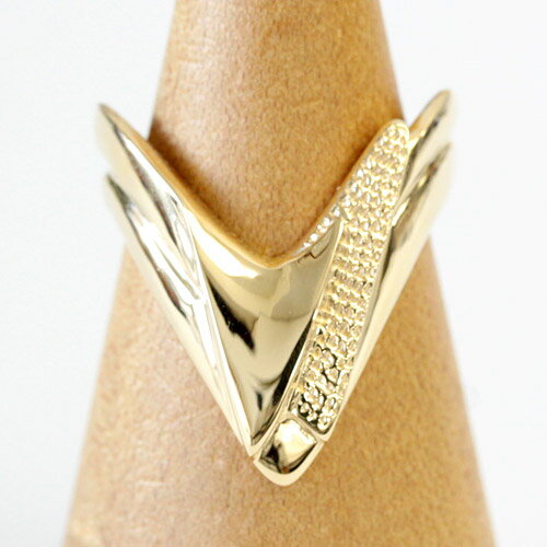 K18 18金 リング ファッションリング V字デザイン 【文字入れ不可】