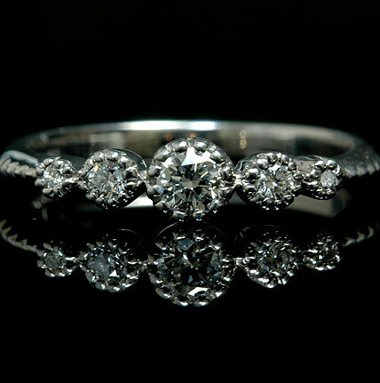 K18 グラデーション ダイヤモンド リング 0.25ct 18金 リング