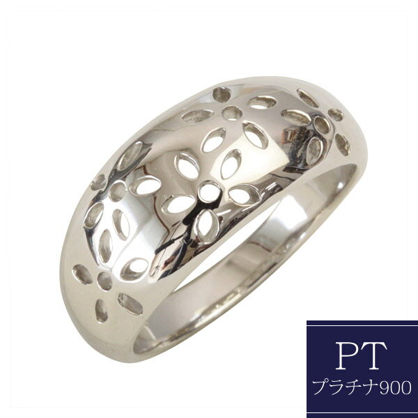 樂天商城 - プラチナ リング ファッションリング Pt900【文字入れ不可】 大きめ ボリューム 花 フラワー　地金リング