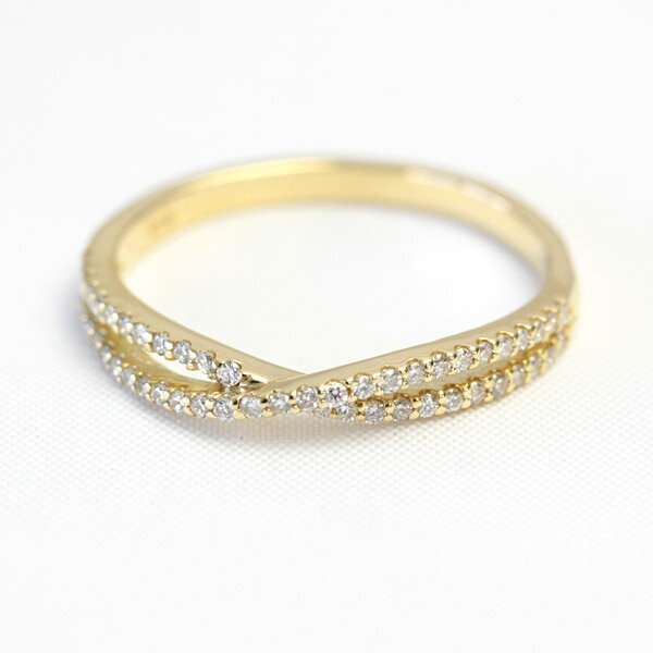 樂天商城 - K18 ダイヤモンド リング ダイヤリング 指輪 トータル0.2ct 18金 リング ゴールド 【文字入れ不可】