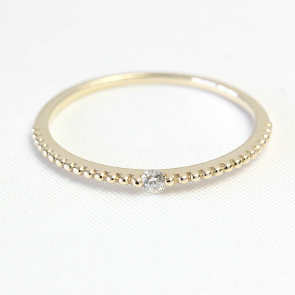 樂天商城 - K10 ダイヤモンド リング ダイヤリング 指輪 0.03ct 10金 リング ゴールド ほっそり 細身 華奢系 【文字入れ不可】