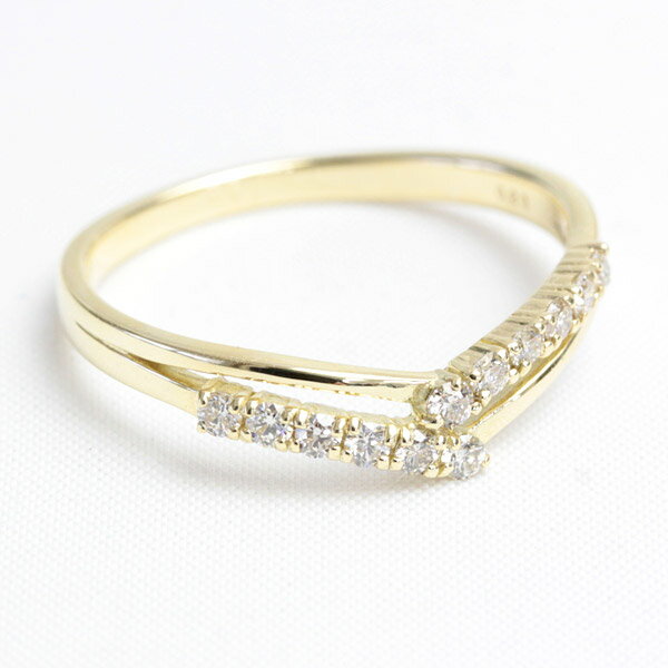 K18 ダイヤモンド リング ダイヤリング 指輪 トータル0.2ct 18金 リング ゴールド 【文字入れ不可】