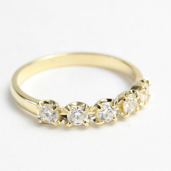 樂天商城 - K18 ダイヤモンド リング 0.5ct 0.5カラット 5石 H&C SIクラス 18金リング ダイアモンド ダイヤ リング 指輪 レディース ギフト 18k ゴールド 4月誕生石