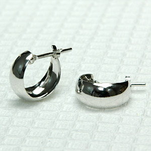 Pt900 ムーンピアス 5mm×10mm 地金ピアス プラチナピアス フープピアス プラチナ ピアス　※商品は1ペア価格ですのでご安心下さい 【送料無料】【あす楽対応】【安心の日本製】