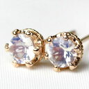繊細なアンティーク調デザインがワンランク上を演出する‥K18 ロイヤルブルームーン4.0mm ピアス<クラウンデザイン>