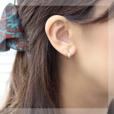 WG ミラーカット フープピアス 3mm×10mm クロッシング ピアス 輪っか 石なし 地金 ※商品は1ペア価格ですのでご安心下さい【安心の日本製】 2