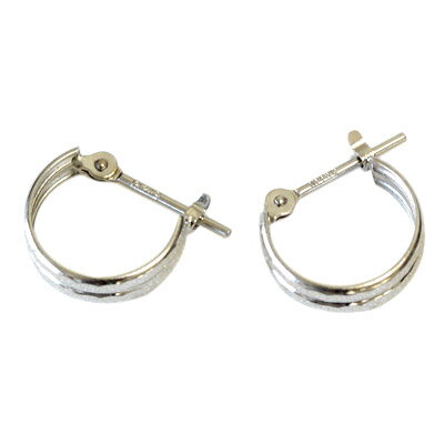 WG ミラーカット フープピアス 3mm×10mm クロッシング ピアス 輪っか 石なし 地金 ※商品は1ペア価格ですのでご安心下さい【安心の日本製】 3