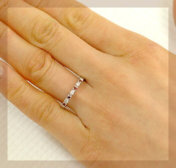 K18 18金 リング レッドダイヤモンド×ダイヤモンド リング 3